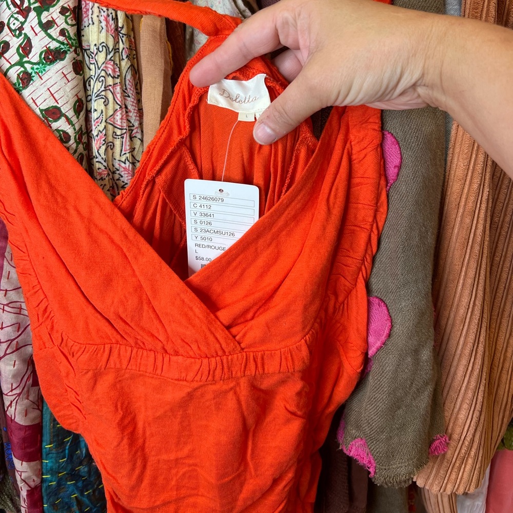 Anthropologie Deletta Tank NWT Orange Size Large